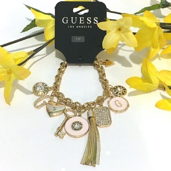 3/$29! GUESS Charm Bracelet Tassel, Heart, Key - Picture 1 of 8